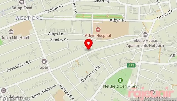 map of Albyn Pharmacy Pharmacy in Aberdeen