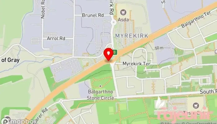 map of Asda Dundee West Superstore Supermarket, ATM, Cafe, Clothing store, Gas station, Optician in Dundee