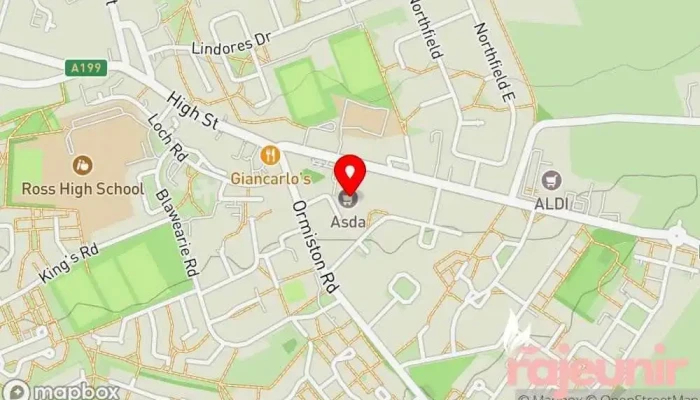 map of Asda Tranent Supermarket Supermarket, Cafe, Clothing store, Gas station in Tranent