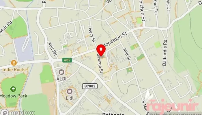 map of Boots Pharmacy Pharmacy, Drug store, Health consultant, Medical supply store, Vitamin & supplements store in Bathgate