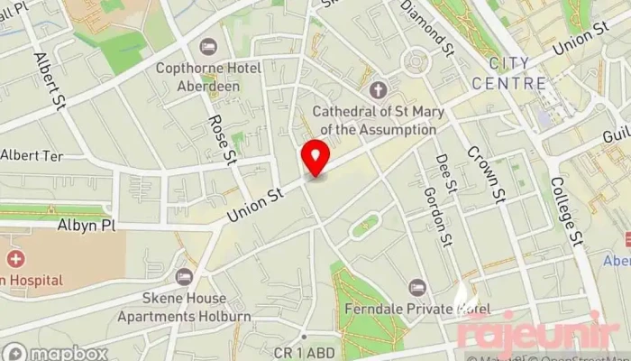map of Charles Michie's Pharmacy, 391 Union Street, Aberdeen Pharmacy, Audiologist, Coffee store, Gift shop, Passport photo processor, Podiatrist, Travel clinic in Aberdeen
