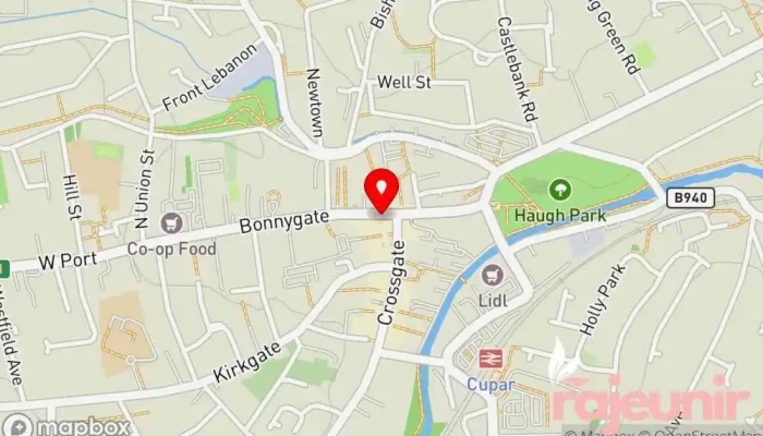 map of LloydsPharmacy Pharmacy, Cosmetics store, Medical supply store, Mental health service in Cupar