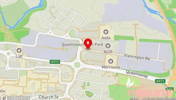 map of Morrisons Supermarket, Grocery store in Glenrothes
